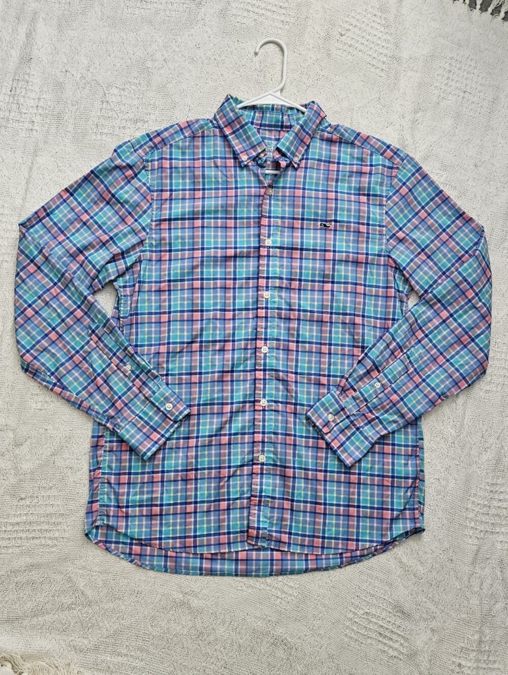 Vineyard Vines Mens Med Performance Classic Fit Whale Shirt Buttondown Plaid